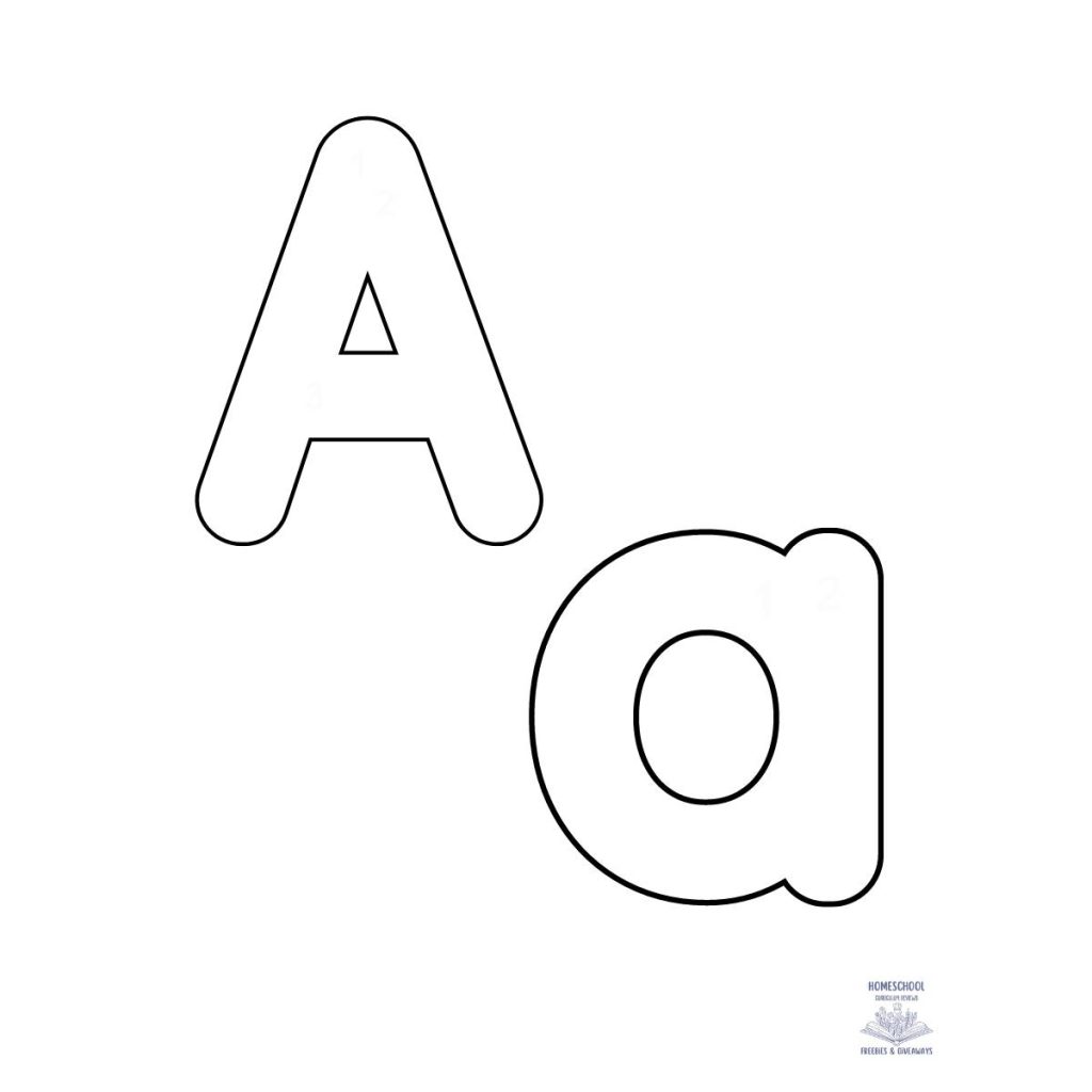 Bubble Letter Aa Uppercase and lowercase for printing