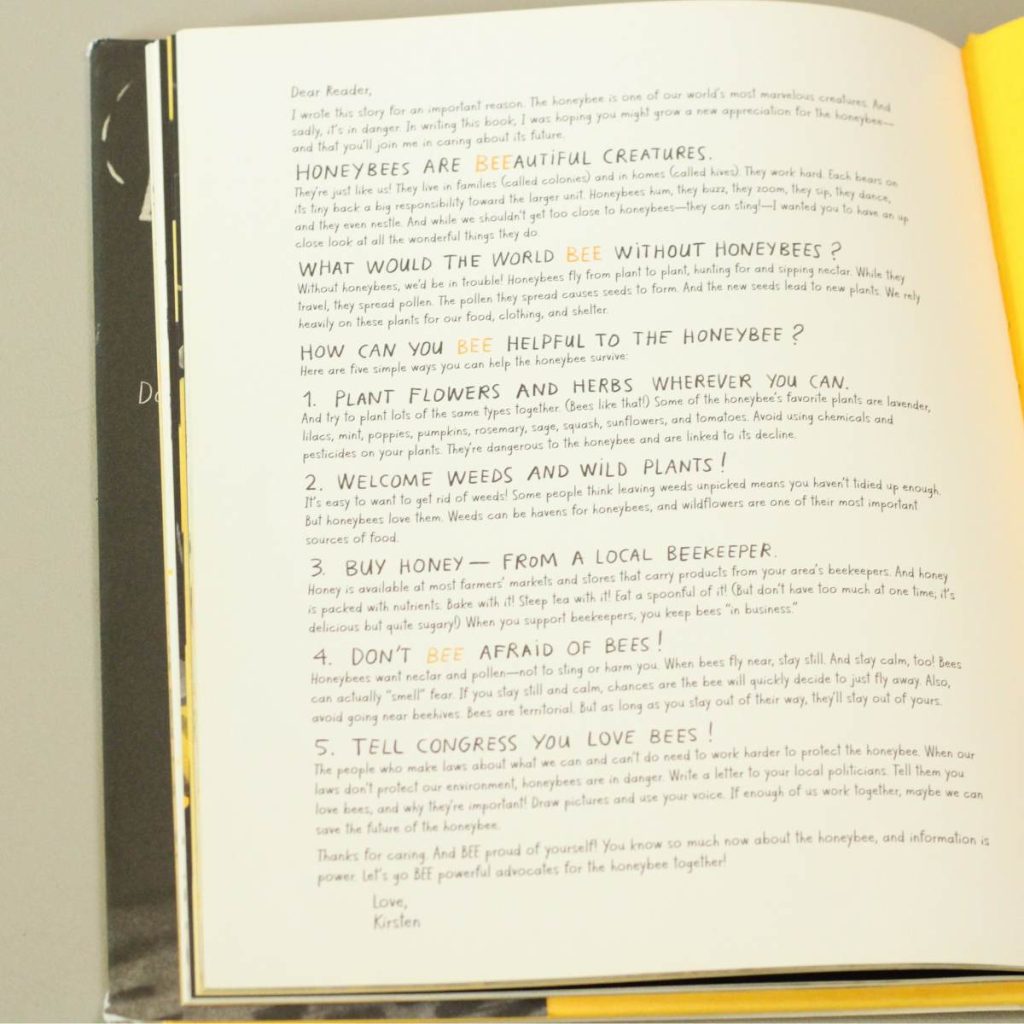 honeybee facts from The Honeybee Book By Kirsten Hall