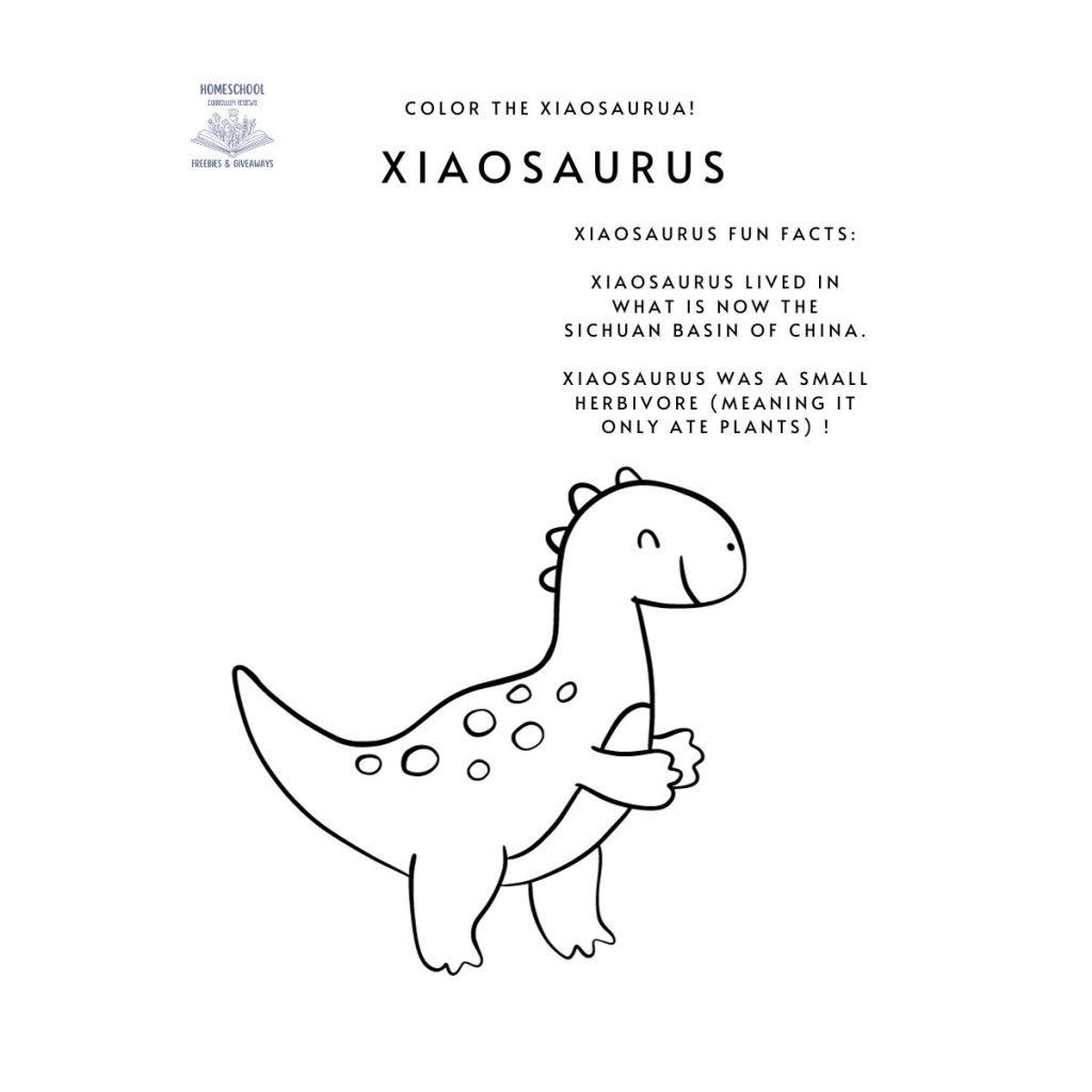 black and white picture of a Xiaosaurus for coloring along with fun facts about Xiaosaurus's