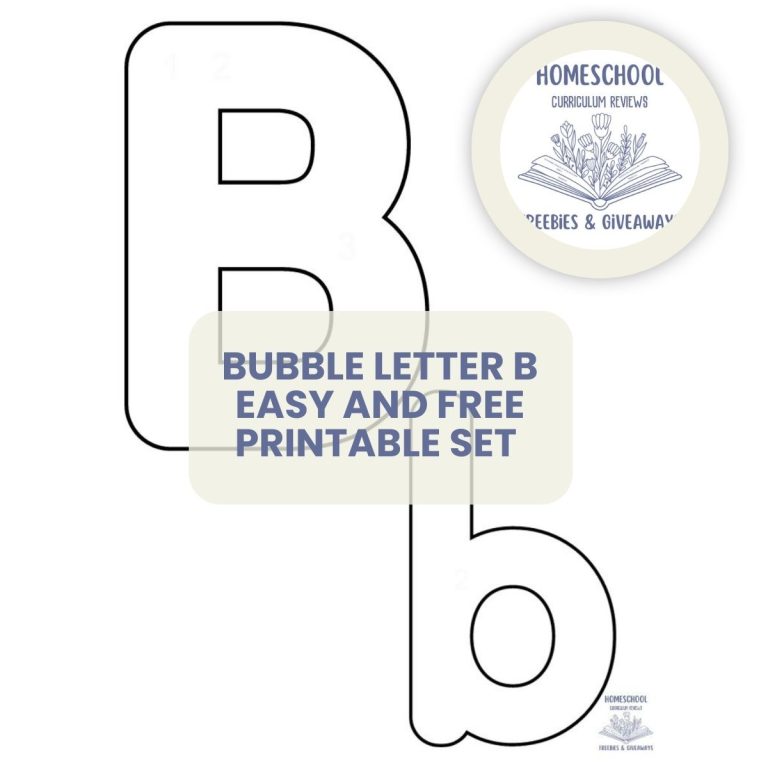 Bubble Letter B b Easy and Free Printable Set with Letter B Activities