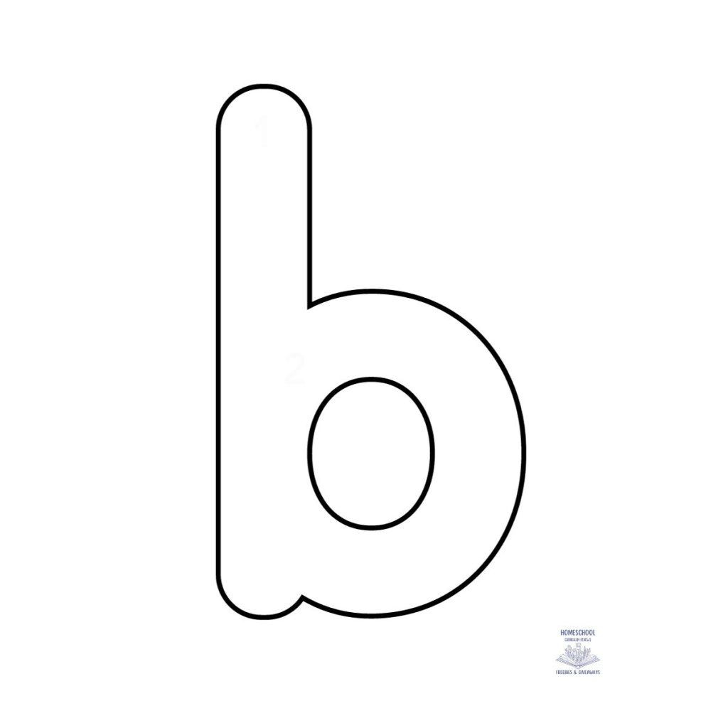lowercase bubble letter b free printable from Homeschool Freebies and Giveaways