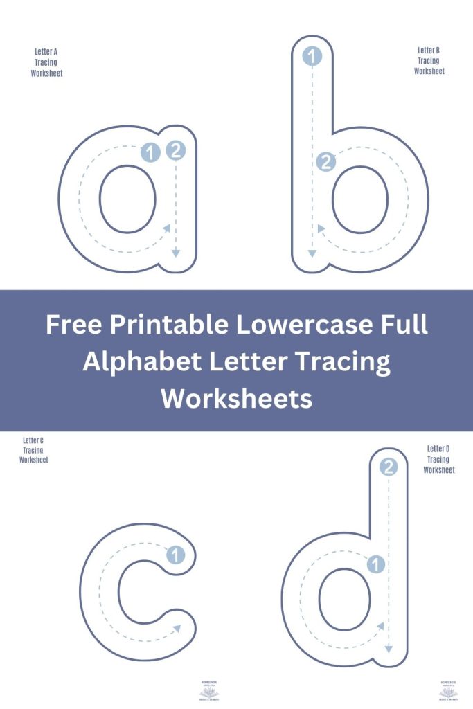 Free Printable Lowercase Full Alphabet Letter Tracing Worksheets