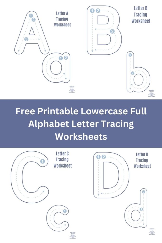 Free Printable Uppercase and Lowercase Full Alphabet Letter Tracing Worksheets