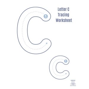Uppercase and Lowercase Tracing Letter C Worksheet