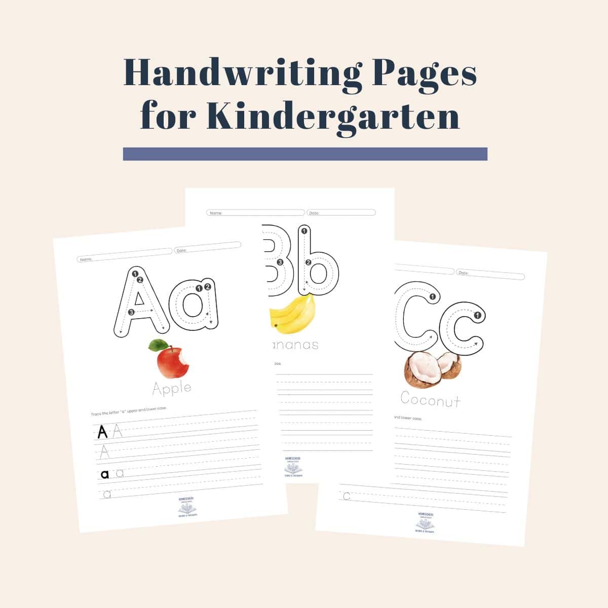 Handwriting Pages for Kindergarten