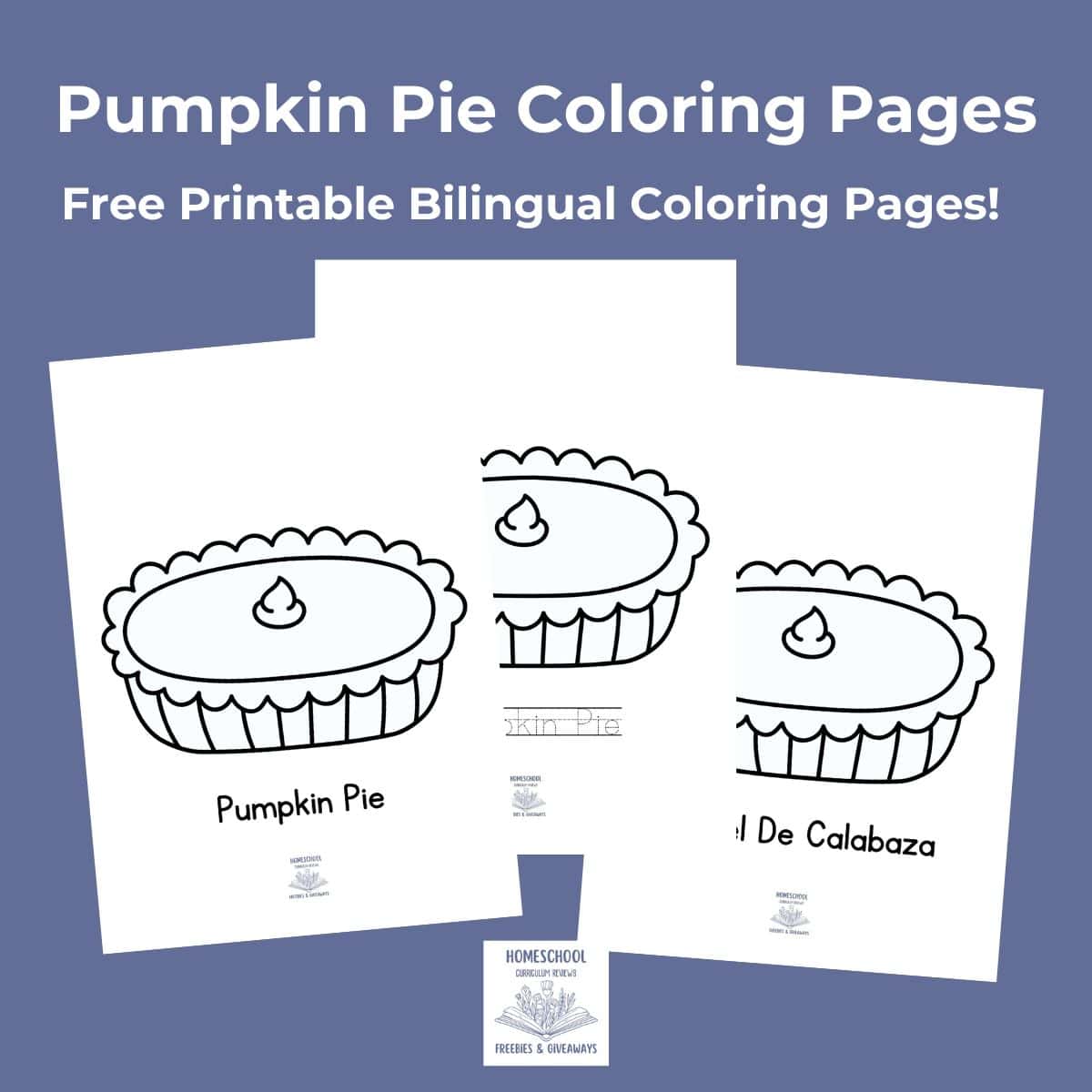 Pumpkin Pie Coloring Pages/Pastel De Calabaza Para Colorear