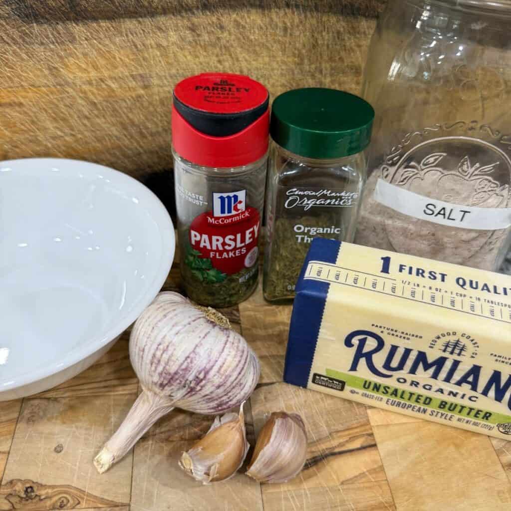 Garlic Herb Butter Ingredients Shot