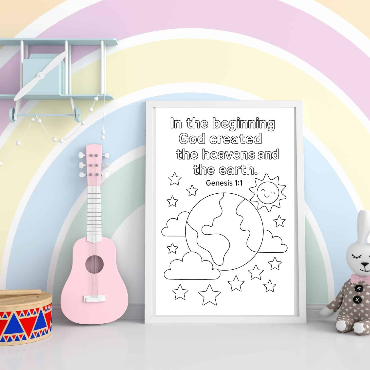 Genesis 1 1 Coloring Page Feature