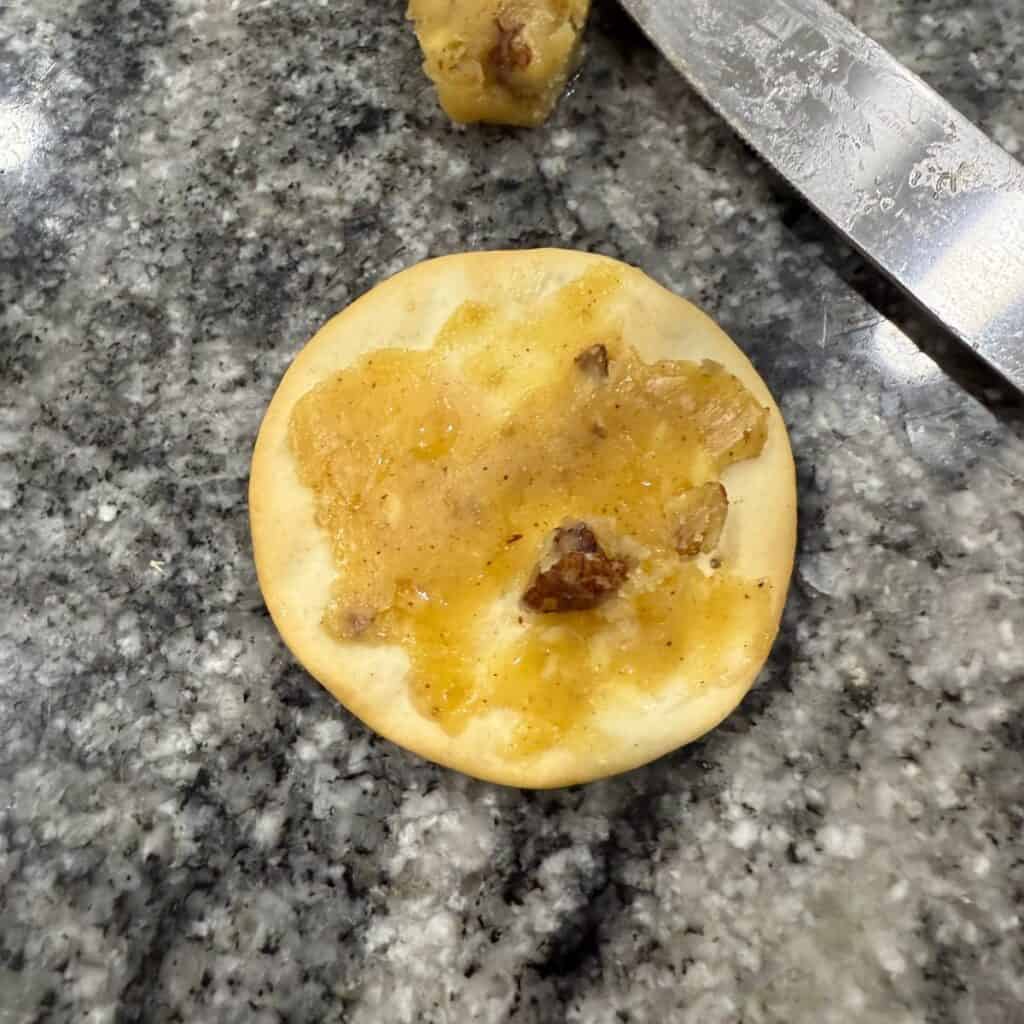 Maple Toasted Pecan Butter on a Water Cracker