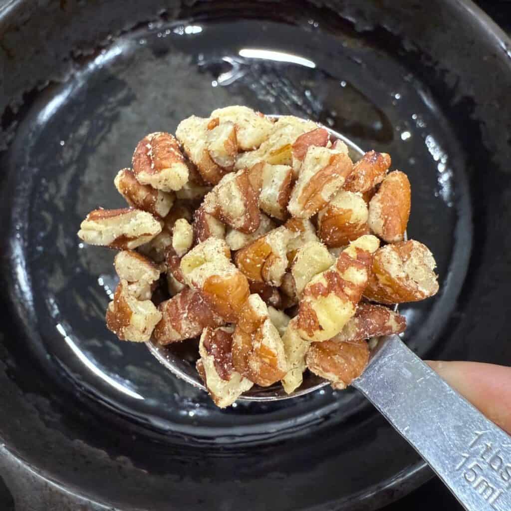 Place your pecans into a pan to toast them